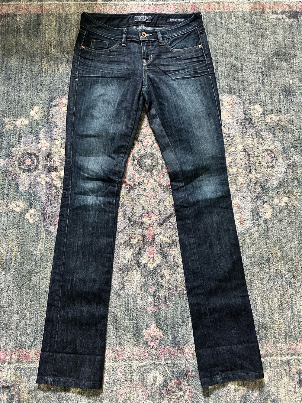 Guess Women's Dark Indigo Straight Leg Jeans